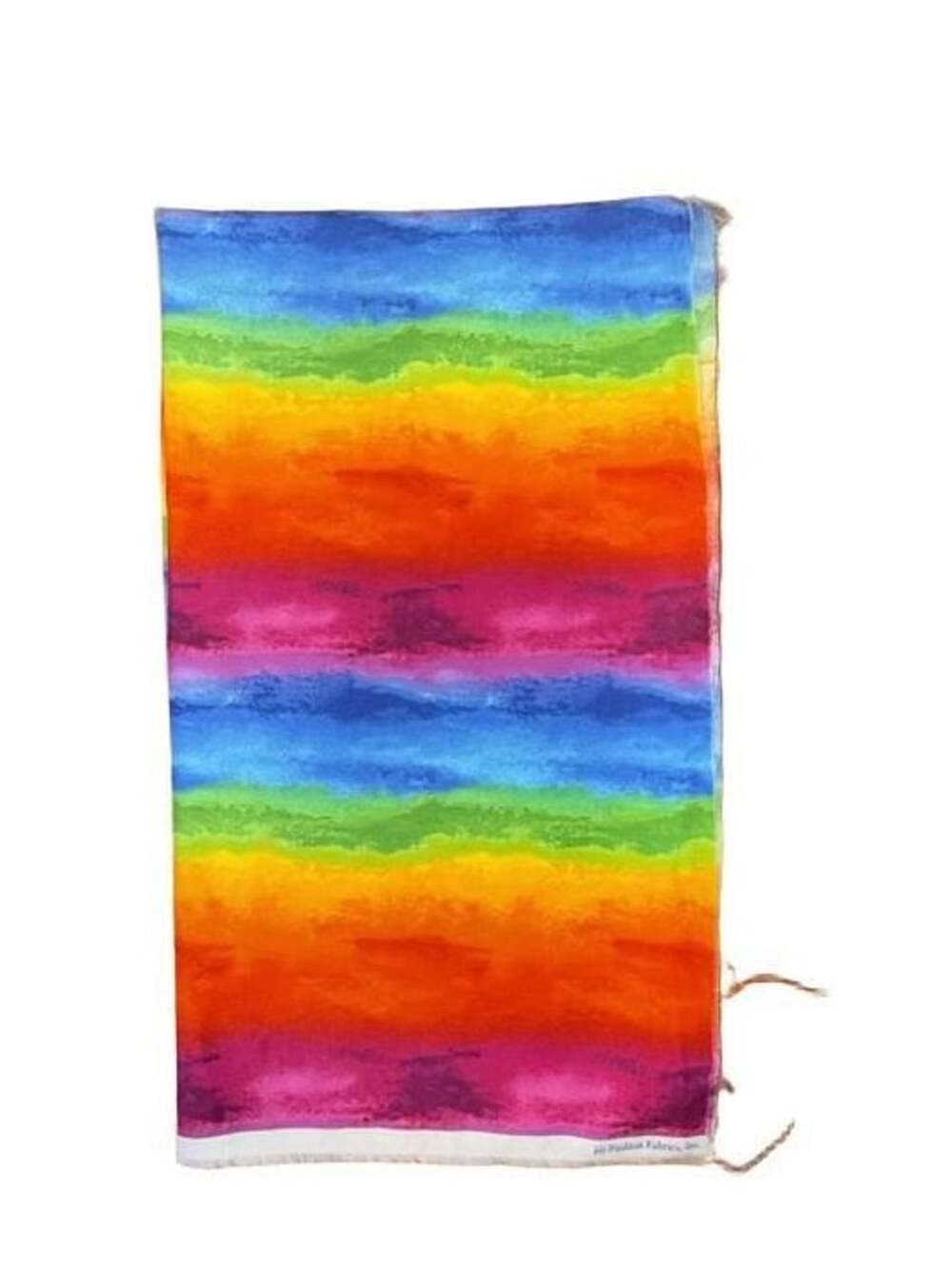 Hi-Fashion Fabrics Rainbow Watercolor Stripe Cotton Fabric 47” X 43”
